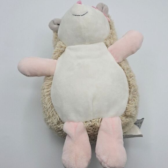 Blankets and Beyond Hedghog Rattle Lovey Plush Stuffed Toy Pink Bow - Picture 9 of 17